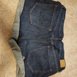 Denim midi shorts